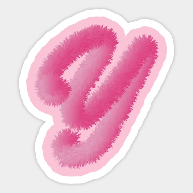 y Pink Animal Initials Sticker by desingmari